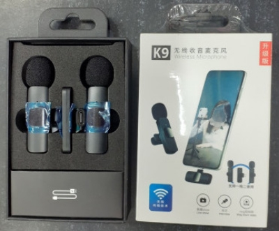 Picture of K9 Wireless Dual Microphone Professional Lapel Lavalier Microphone Remove Noise For Тур с