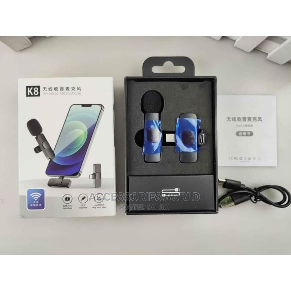 Picture of K8 Wireless Lavalier Microphone Upgraded Plug-Play Auto-Syncs Mic For Vlogs Interview