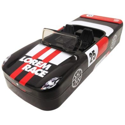 Picture of Metal Car Shaped Pencil Box case with Wheels And Movable car Seats Pencil tin Box (Blue)