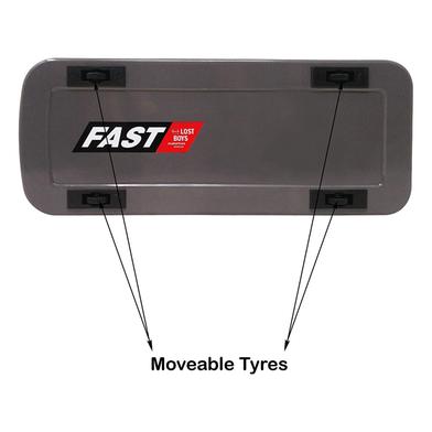 Picture of Metal Car Shaped Pencil Box case with Wheels And Movable car Seats Pencil tin Box (Blue)