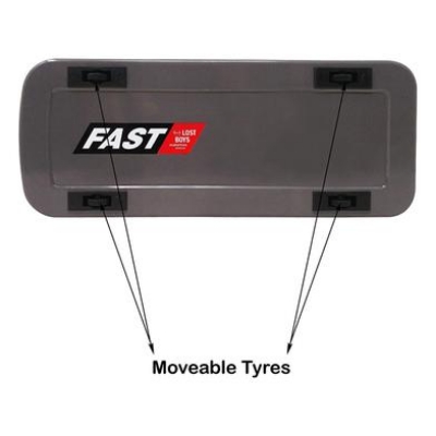 Picture of Metal Car Shaped Pencil Box case with Wheels And Movable car Seats Pencil tin Box (Blue)