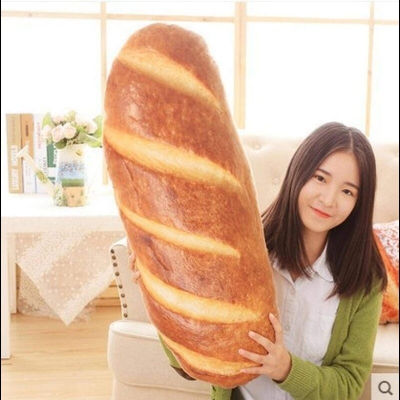 Picture of Bread Cushion Side Sleeping Pillow 3D Printing Butter Bread Plush Breakfast Pillows