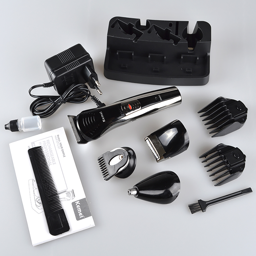 Picture of Kemei KM-590A Professional 7 in 1 Rechargeable Grooming kit Hair Beard Shaver Trimmer Clipper for Men