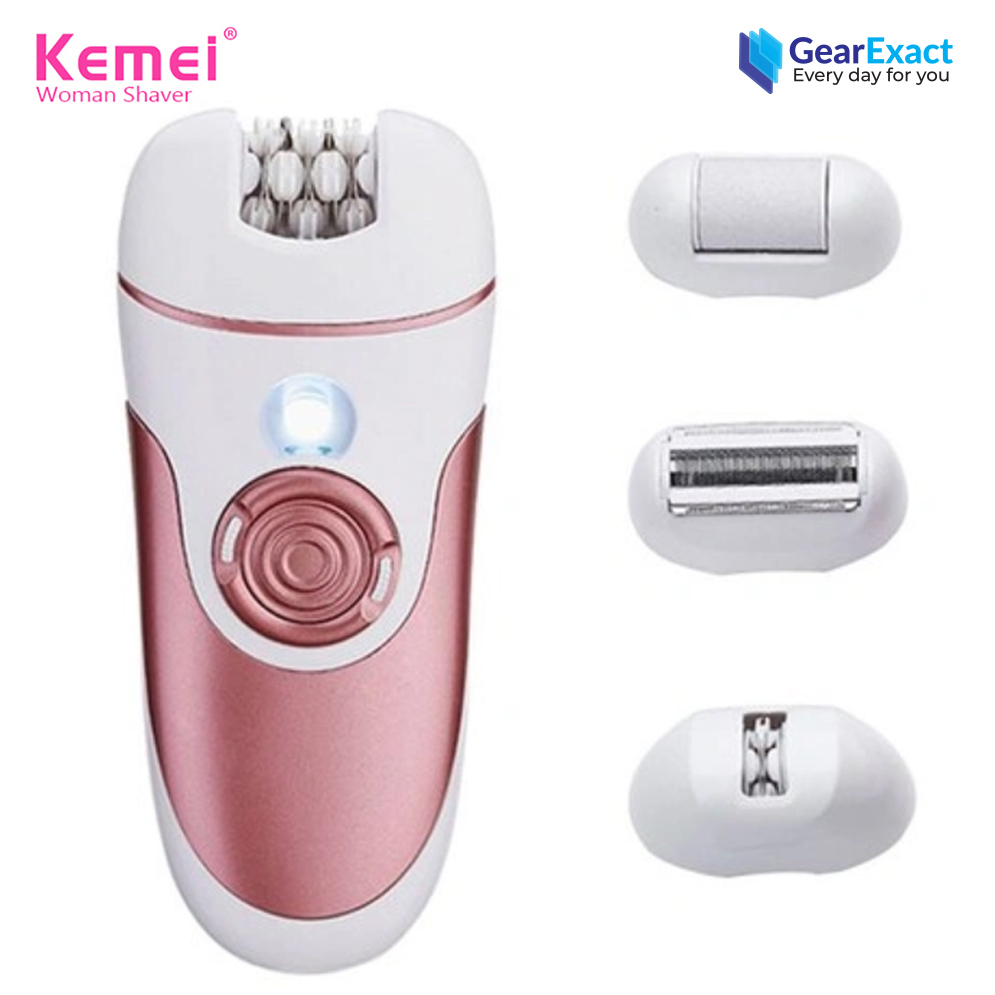 Picture of Kemei KM-1307 Beauty Tools Kit 4-in-1 Epilator, Shaver, and Feet Care for Women