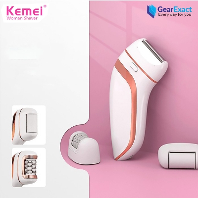 Picture of Kemei KM-1207 Beauty Tools Kit 3-in-1 Epilator, Shaver, and Feet Care for Women