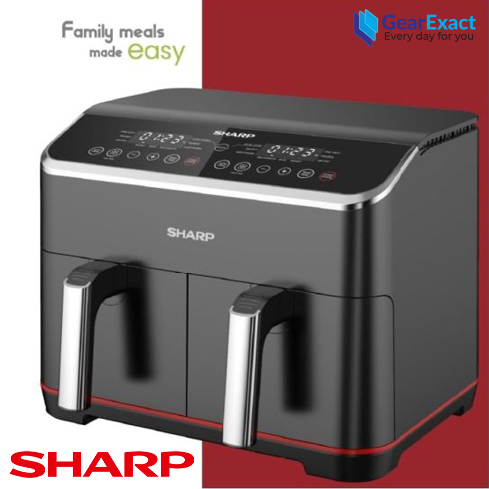 Picture of Sharp KF-DF80RT-K3 Double Basket Air Fryer Family Size