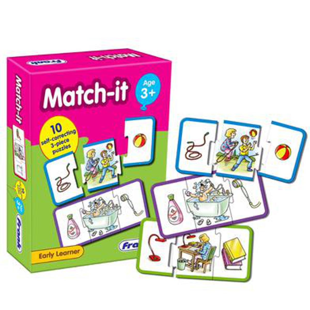 Buy MATCH-IT 30 Pieces 10 Self-Correcting 3-Piece Puzzles Early Learner Educational Jigsaw Puzzle-10339 at Best Price In Bangladesh