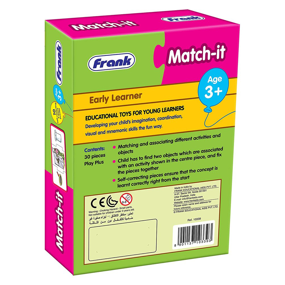 Buy MATCH-IT 30 Pieces 10 Self-Correcting 3-Piece Puzzles Early Learner Educational Jigsaw Puzzle-10339 at Best Price In Bangladesh