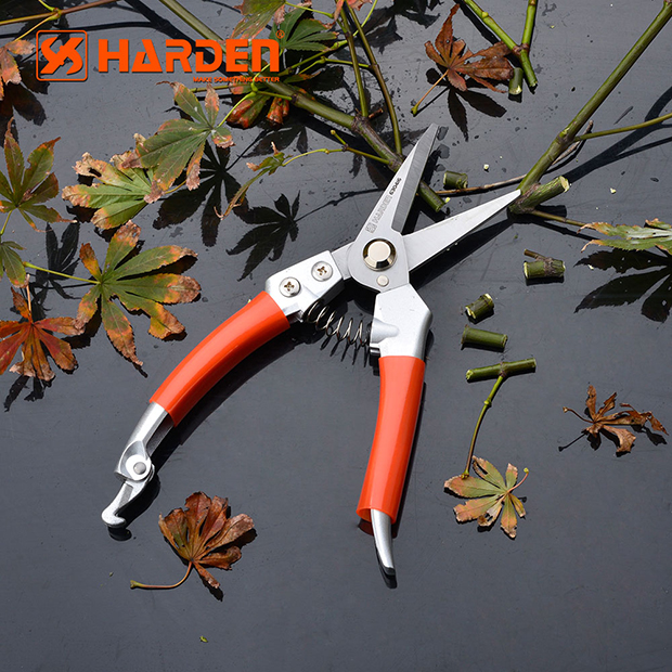 Picture of Harden 8" Professional Stainless Trimmer Garden Pruner (200mm) Trim Horticulture Stainless Steel Pruner Garden Fruit Scissor Tools Anvil Branch Shear Orchard Pruning Shears 630416