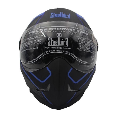 Picture of Majestic - Full Face Bike Helmet for Men and Women - Black and Blue