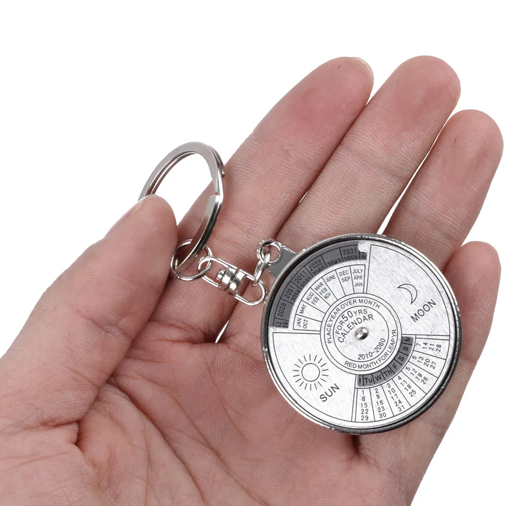 Picture of 50 Years Super Perpetual Calendar Keychain Bag Key Ring Metal Key Chain Gifts 50-Year Calendar