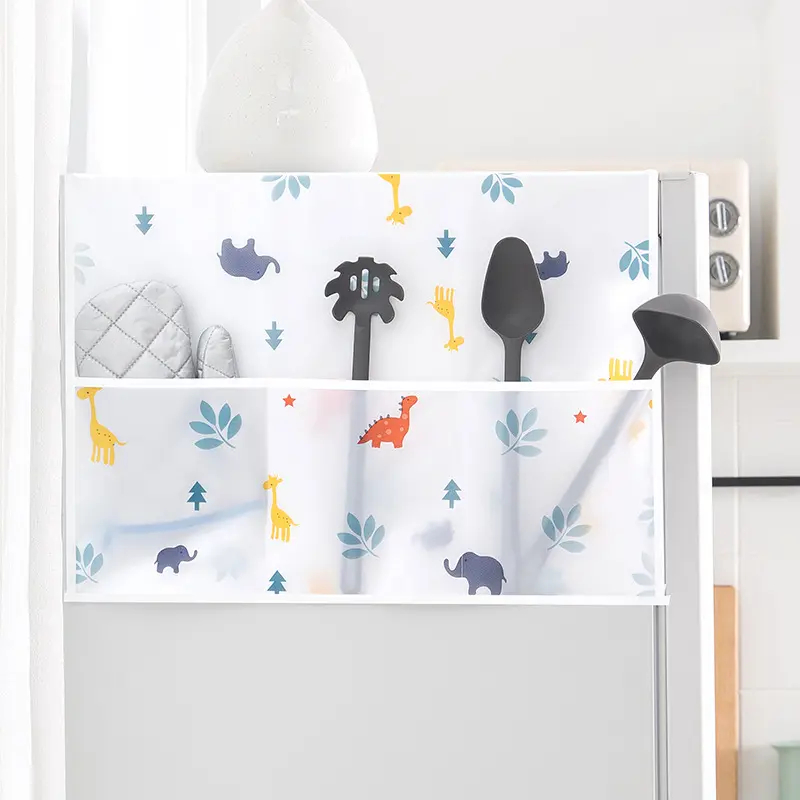 Picture of 62*180cm Kitchen Waterproof And Dustproof Cover Microwave Oven Cover Cloth Refrigerator Hanging Bag Refrigerator Dust Cover