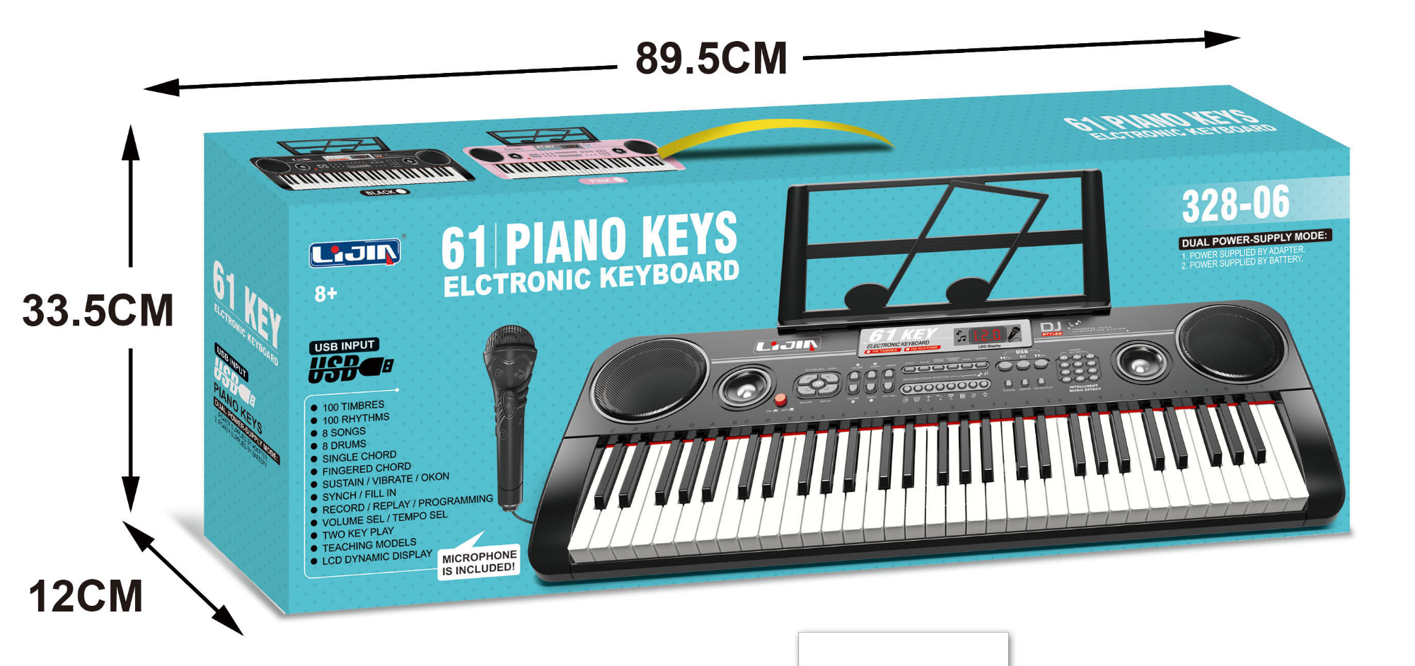Buy 61 Key Electronic Keyboard With Dual Power Supply Mode-328-06 at Best Price In Bangladesh