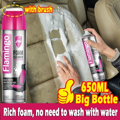 Picture of Flamingo Multi Purpose Foam Cleaner for Deep Cleaning Car Interior Leather, Carpet and Upholstery (650 ML)Car foam cleaner spray Car Cleaner Foam Cleaner Spray Suitable for car seats Dashboard Cleaner Car Cleaning Upholstery Spray