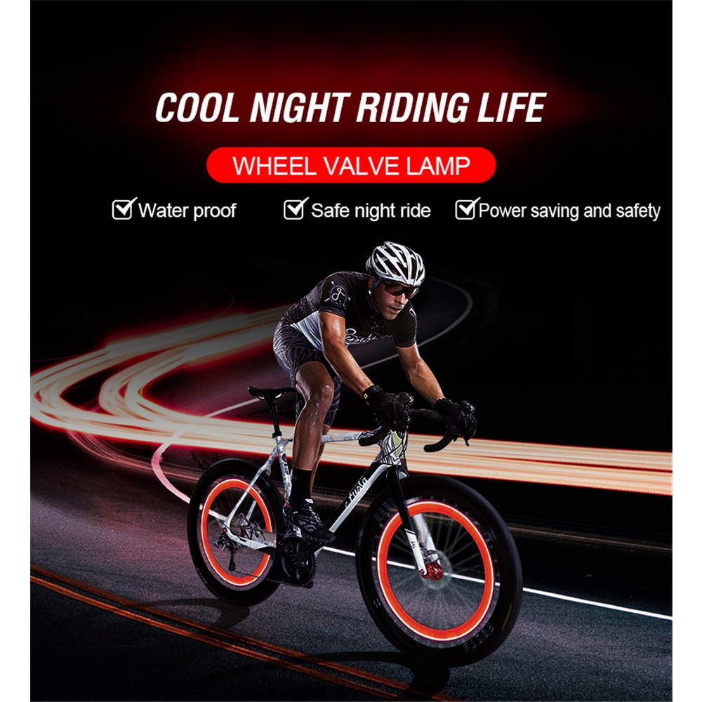 Picture of 2PCS/PAIR Bicycle Light LED Valve Light Tire Safety Warning Flashlight Spoke Light