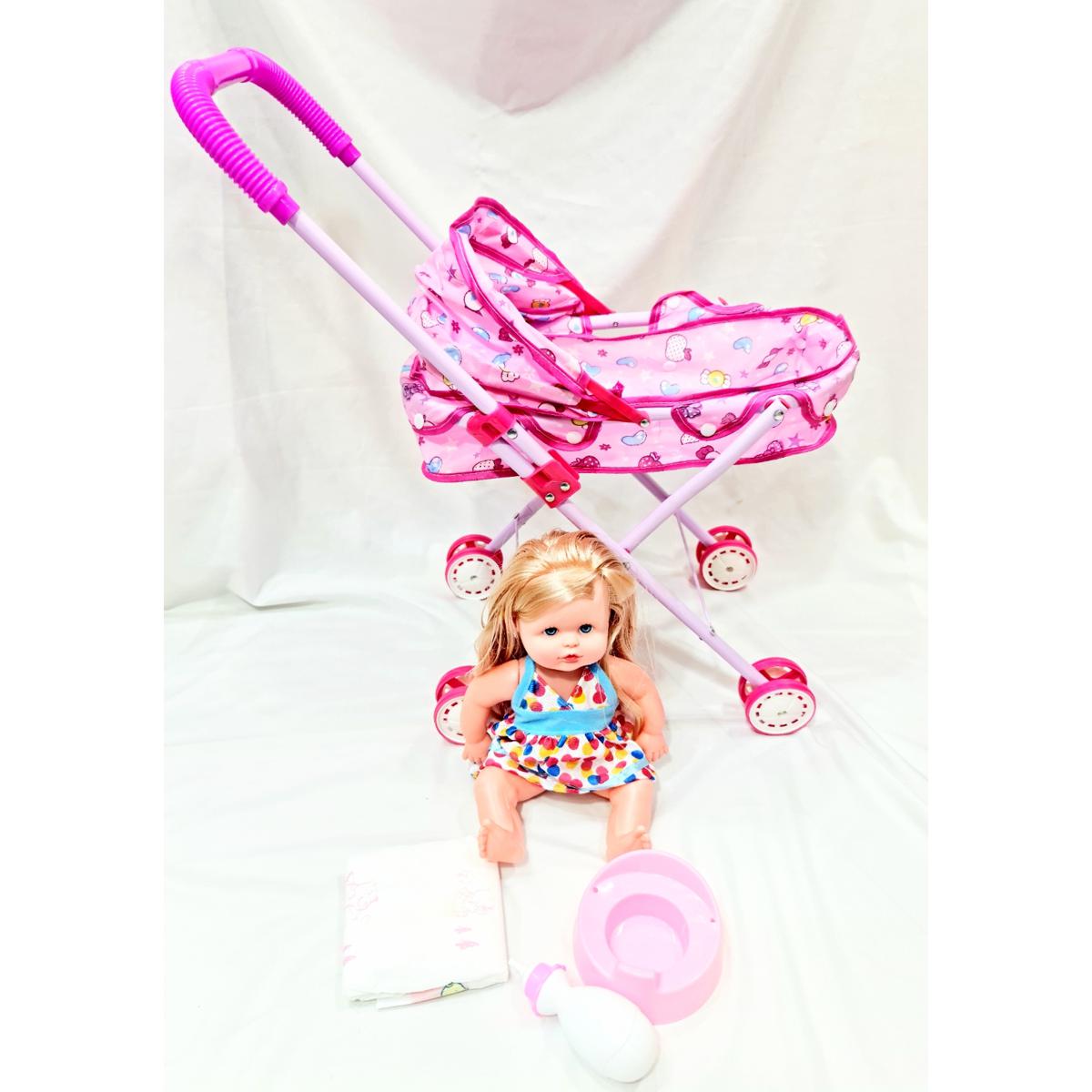 Buy Exclusive Fordable Trolly For baby Stroller Foldable Trolley Toy Baby Doll Gift at Best Price In Bangladesh