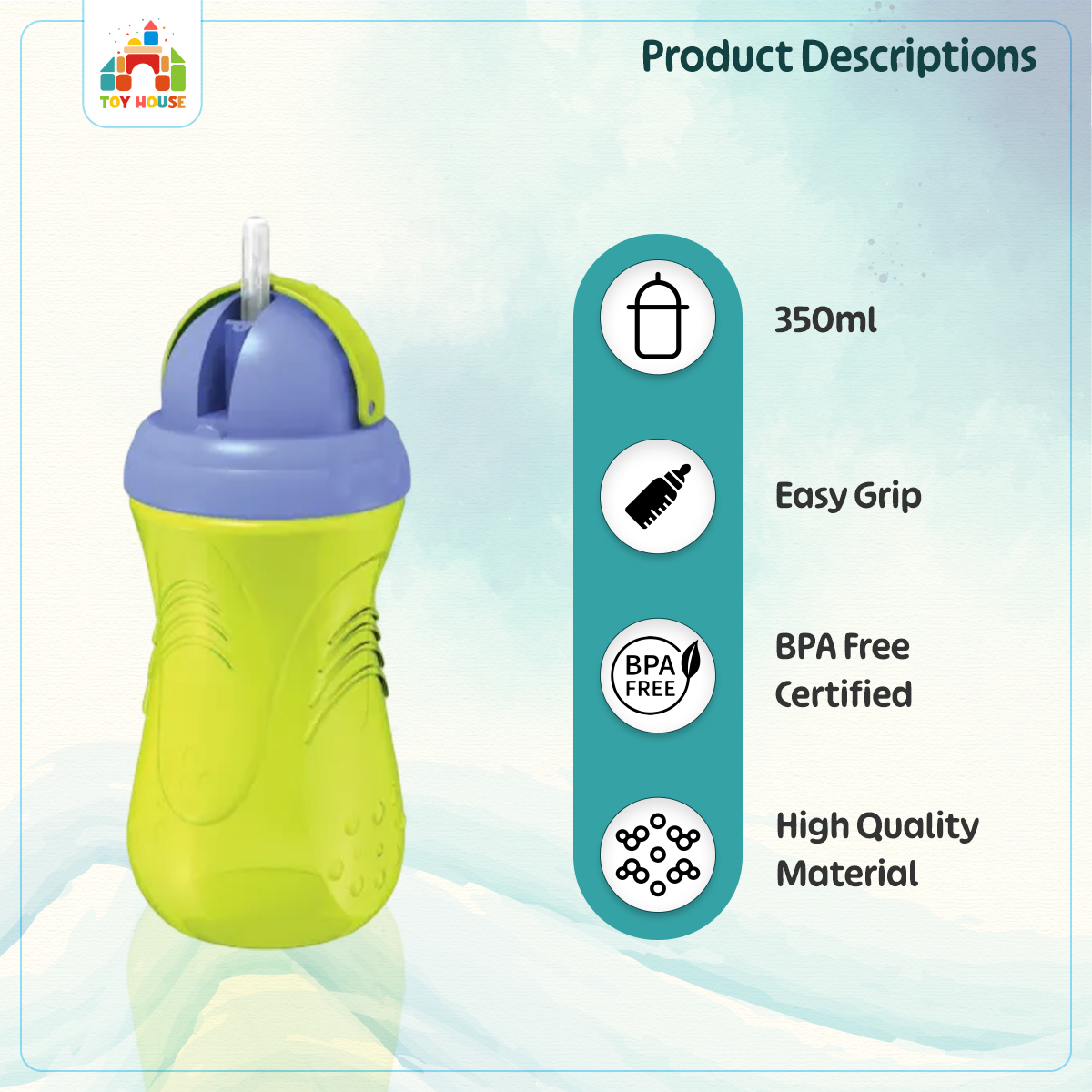 Buy Sport Straw Cup 12oz./350ml. - (5507) 1pc=Pink,Green,Orange at Best Price In Bangladesh