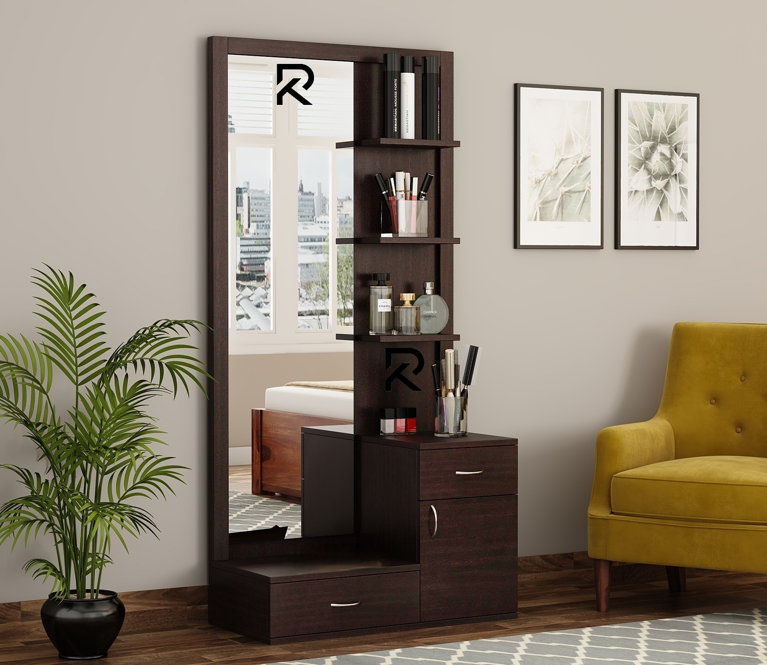 Picture of Nifty Niche - Superb Quality - RK MDF Dressing Table with Storage Cabinet and Drawers - Furniture & Decor - Express Yourelf