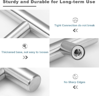 Picture of RK Modern Brushed Nickel Stainless Steel Cabinet Handles for Cupboard Drawer and Kitchen Drawer