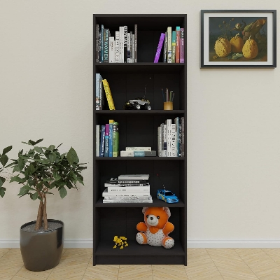 Picture of RK Engineered Wood 5 Tier Bookcase Open Book Shelf Storage Cabinet -Standing Display Shelve Rack-Bookshelf Showpiece -72/18 Inches