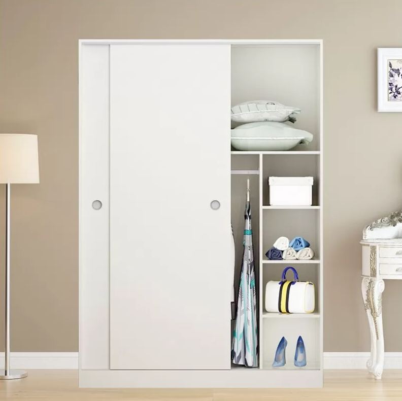 Picture of RK Engineered Wood Wardrobe With 2 Sliding Doors With Mirror & Shelves For Bedroom
