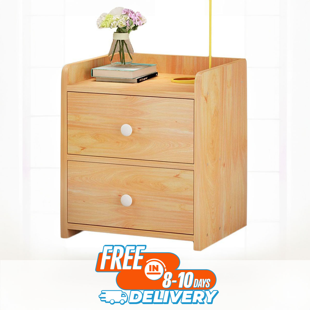 Picture of RK MDF M08 Bedside Table, Side Table, Bedside Table with Drawer, Home Furniture, Bedroom, Night Storage Cabinet, Bedside Table