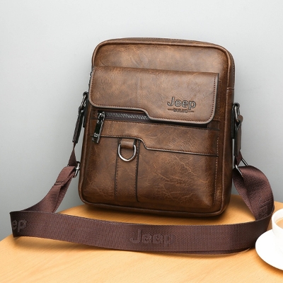 Picture of Jeep PU Leather Messenger shoulder Bag For Men Size 9.7 inch stylish fashion bag