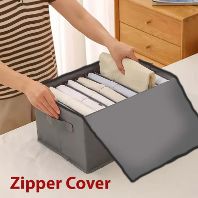 Picture of 7-Grid Foldable Clothes Organizer: Waterproof Storage Box for T-Shirts, Jeans,