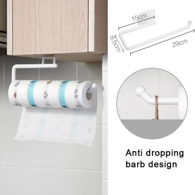 Picture of Hand Towel Toilet Film Wall Mounted Tissue Kitchen Roll Paper Holder Kitchen Tissue Holder Paper Roll Holder Towel Hanger Rack Bar Cabinet Rag Hanging Holder Bathroom Organizer Shelf Toilet Paper Holders