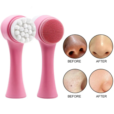 Picture of Hot Double-Sided Silicone Cleansing Brush: Portable Deep Pore Cleaning and Massage Tool