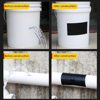 Picture of Super Strong Adhesive Tape Black Flex Tape Waterproof Stop Leaks Seal Repair Tape Self Fix Fiberfix Insulating Duct Tape (30 cm Length)