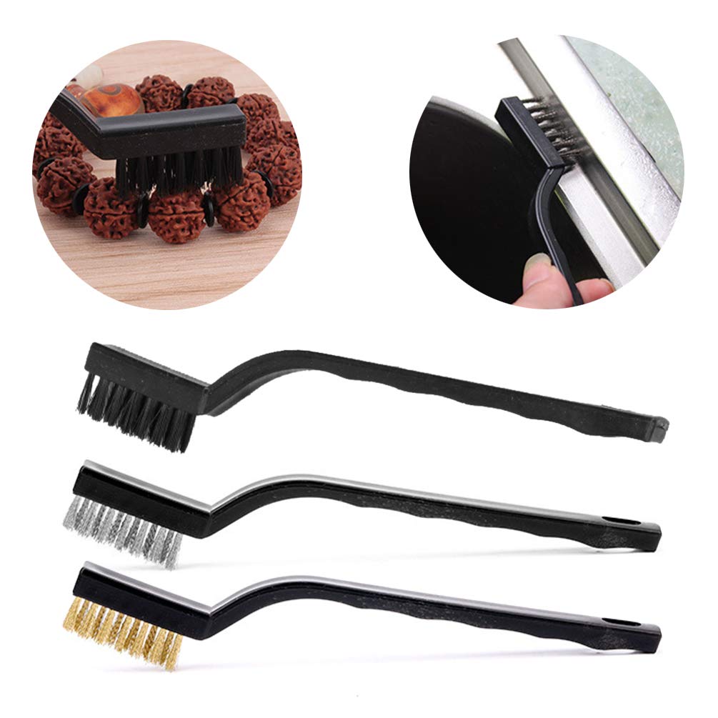 Picture of Set Of 3 Pcs Mini Wire Brush Cleaning Tool Kit brush set Chula cleaner Brush Set - Kitchen Accessories