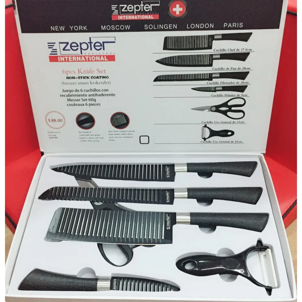 Picture of Premium Zepter 6-Piece Stainless Steel Kitchen Tool Set with Non-Stick Coating – Sleek, Durable, and Essential for Every Home Chef!