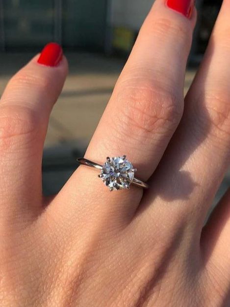 Picture of Platinum 1-3 Carat Moissanite Classic Ring with GRA Certificate