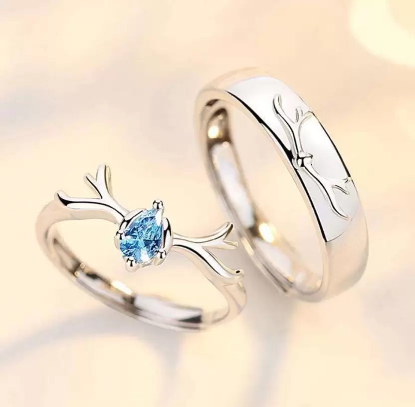 Picture of Buck Design Couple Ring For Lovers Gift Adjustable