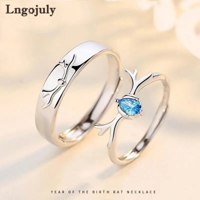 Picture of Buck Design Couple Ring For Lovers Gift Adjustable