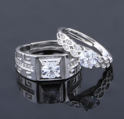 Picture of Valentine Day special Luxury Design Alloy Adjustable Finger Rings For Couple