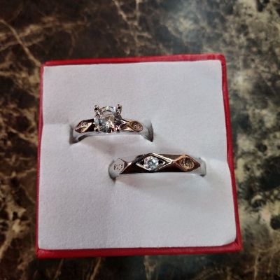 Picture of LOVE King and Queen Couple Ring Set - Ring For Couple Valentine Gift