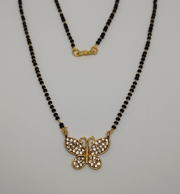 Picture of Traditional Indian Mangalsutras with Butterfly Design daily wear Alloy Mangalsutra