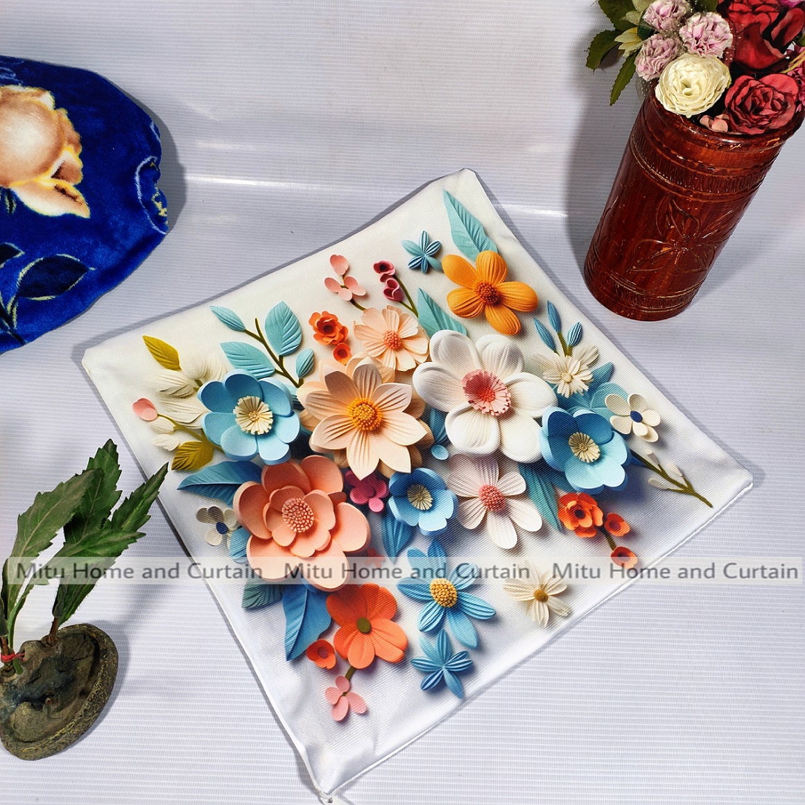 Buy 3d-cushion-cover-cushion-covers-cushion-protector-degital-printe-standard-size-16-x-16-size-1pcs-blue-cream-white-red-brown at best price in Bangladesh