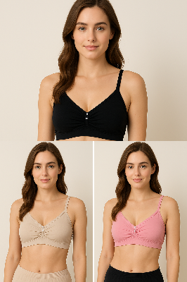 Picture of Women 3 Pieces Semis Bra For Womens And Girls - Bra