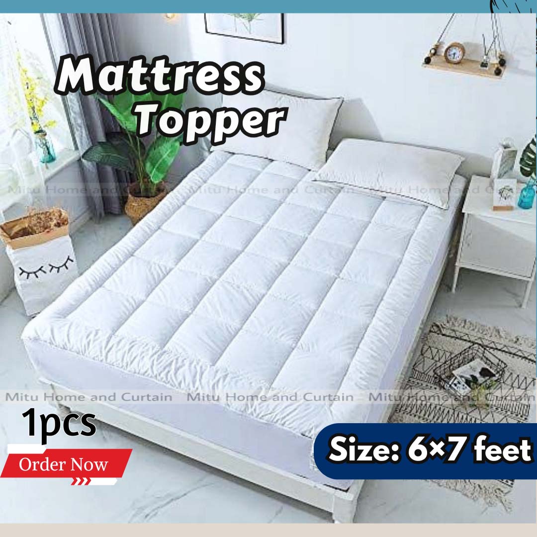 Buy exclusive-deluxe-mattress-topper-mattress-67-feet-tosok-white-standard-king-queen-semi-double-cotton-fabric-super-white at best price in Bangladesh