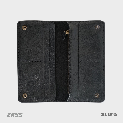 Picture of Zays Premium Genuine Leather Long Wallet for Men & Women | Elegant Design, Spacious Card & Mobile Slots | Durable Full-Grain Leather Accessory for Everyday & Travel (Brown)