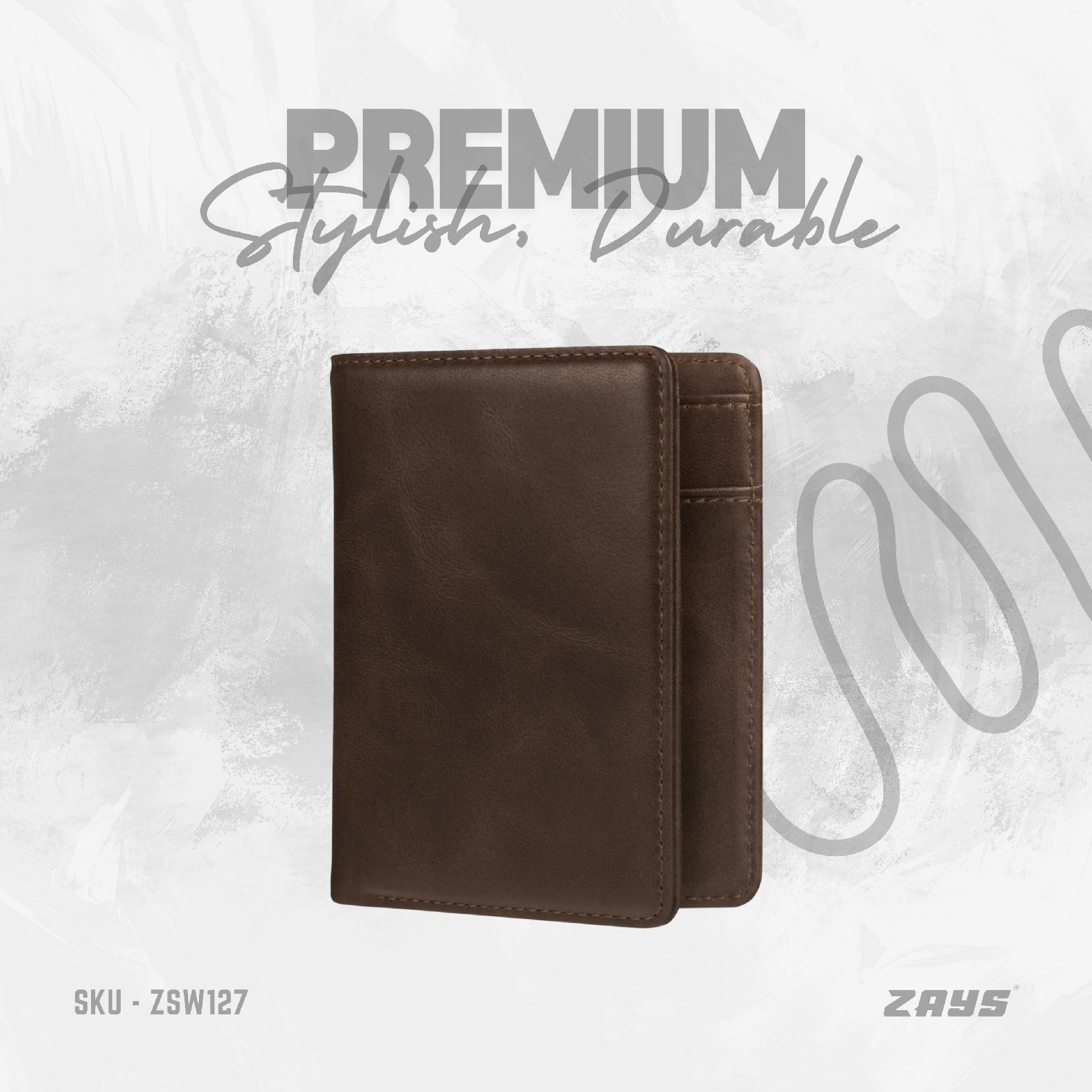 Picture of Zays Premium Handcrafted Slim Bifold Leather Short Wallet for Men & Women - Personalized Top-Grain Leather Wallet - Compact, Durable & Stylish (Brown)