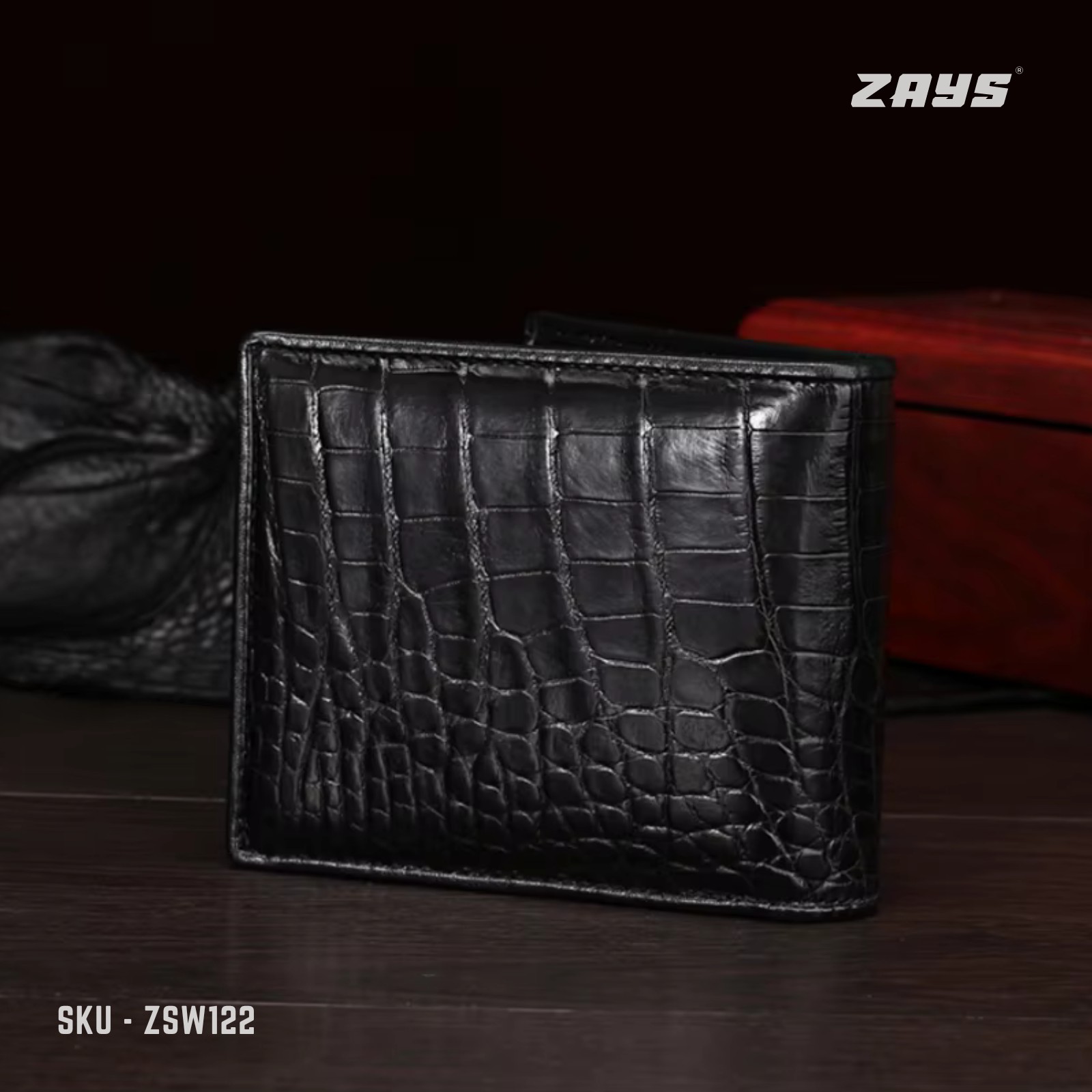 Picture of ZAYS Premium Handcrafted Crocodile Embossed Leather Bifold Wallet for Men And Women(Chocolate)