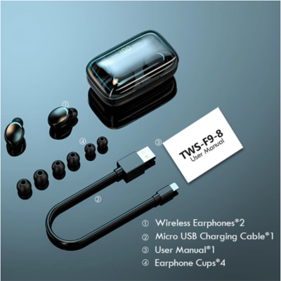 Picture of F9 Pro Plus TWS Bluetooth Earphones 2200mAh Charging Box Wireless Headphone Fone 9D Stereo Sports Waterproof Earbuds Headset with Microphone