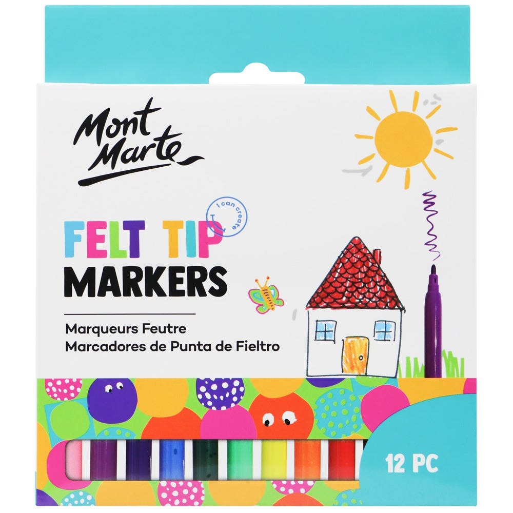 Buy mont-marte-kids-felt-tip-markers-12pc-basics at Best Prices in Bangladesh