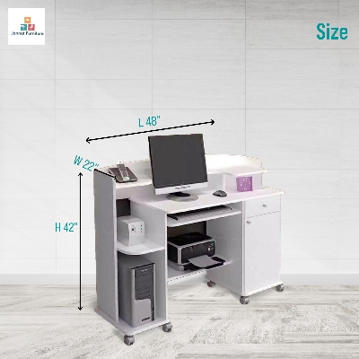 Picture of কম্পিউটার টেবিল, Size-L-48 + W-22 + H-54 inch For Home and Office Use .Finest quality imported accessories ensure the strong structure