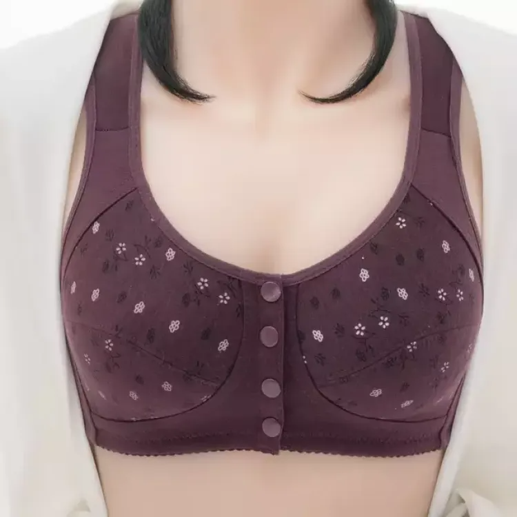 Picture of Printed Bra Maternity Bra Front Button Bra Silk Bra Comfortable Bra Ladies' Undergarments - Bra