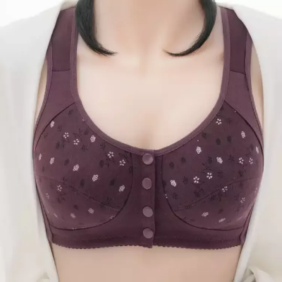 Picture of Printed Bra Maternity Bra Front Button Bra Silk Bra Comfortable Bra Ladies' Undergarments - Bra